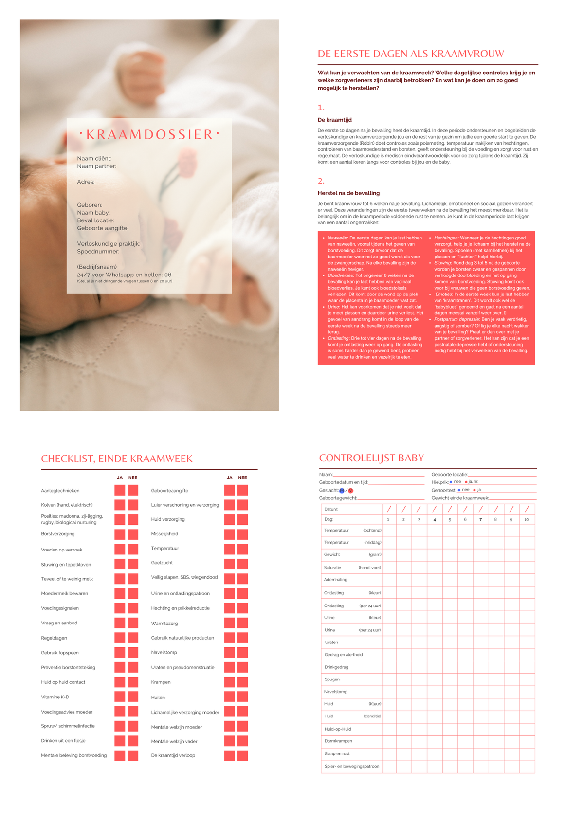 Kraam dossier ZZP Canva template